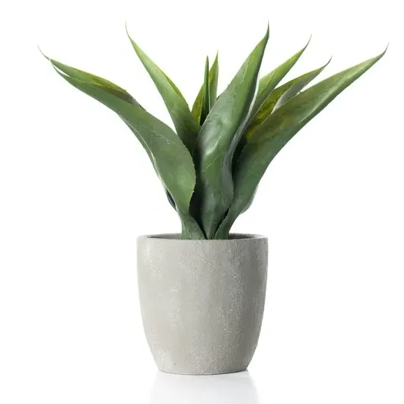 Artificial Agave Plant - Green, Grey Pot alternate view