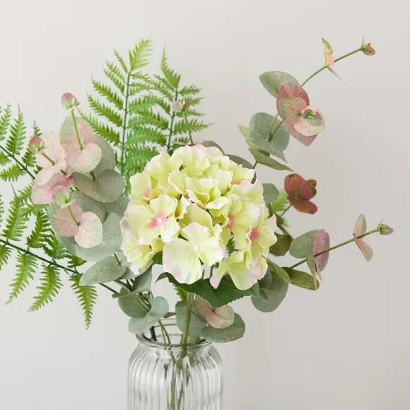 Artificial Bouquet with Vase - Green, Glass alternate view