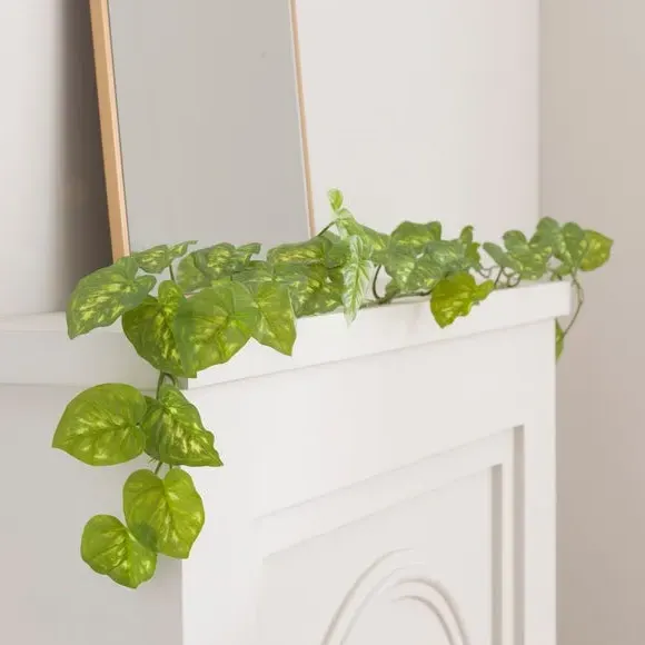Artificial Caladium Garland - Green alternate view