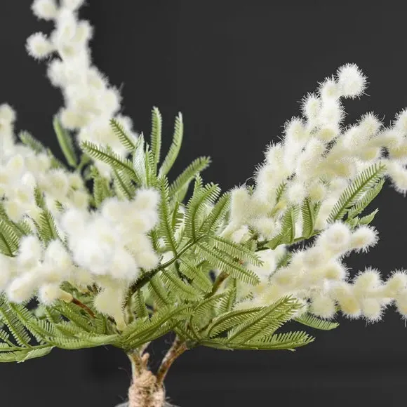 Artificial Mimosa Stems - Cream by Dunelm, image 3