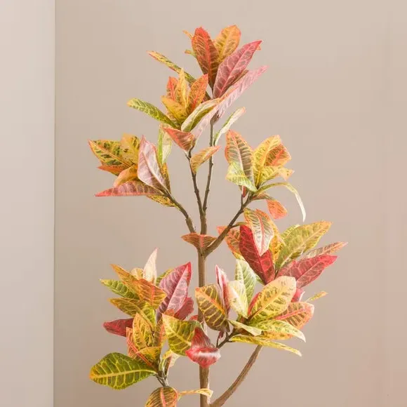 Artificial Croton Tree - Red, Terracotta Pot alternate view