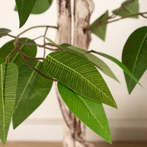 Artificial Ficus Tree - Green, Cement Pot alternate view