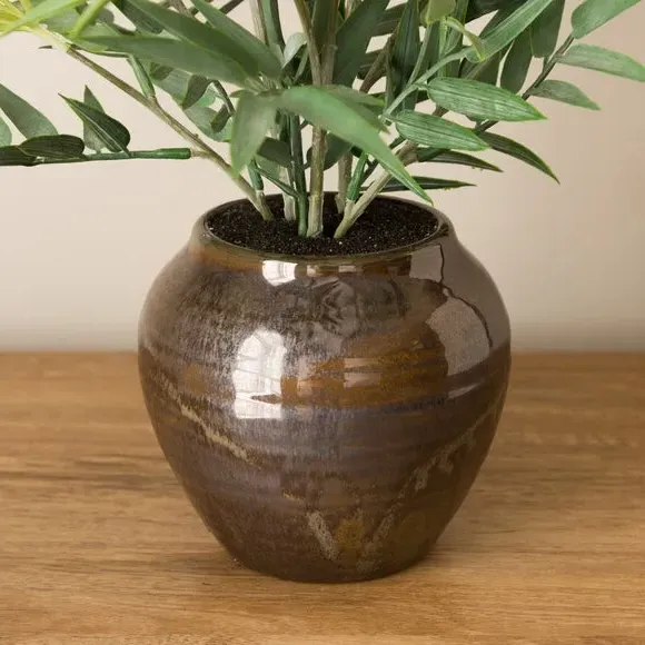 Artificial Floral Arrangement - Brown, Ceramic by Dunelm, image 3