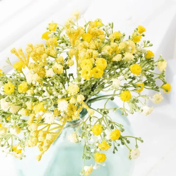 Artificial Gypsophila Stems - Yellow alternate view