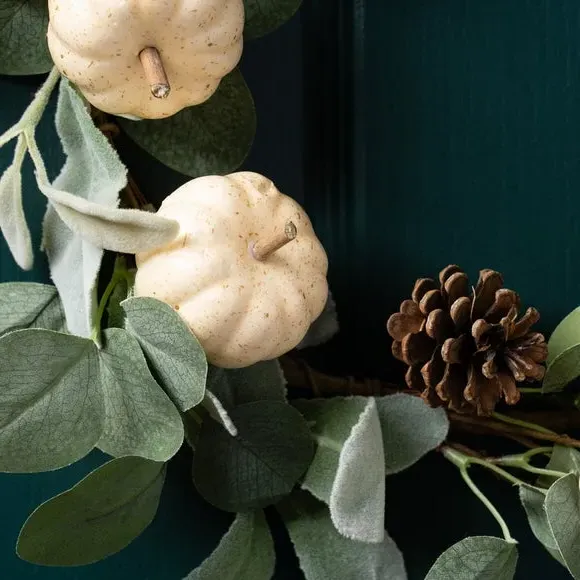 Artificial Wreath with Pumpkin - Multicolor alternate view