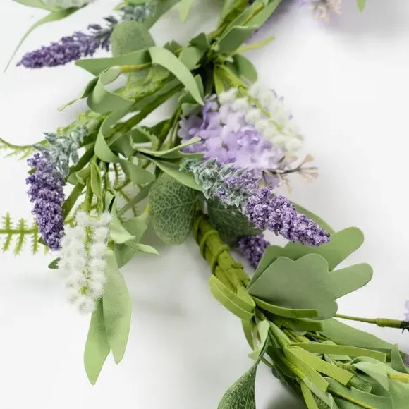 Artificial Garland with Hyacinth - Purple, Mixed alternate view