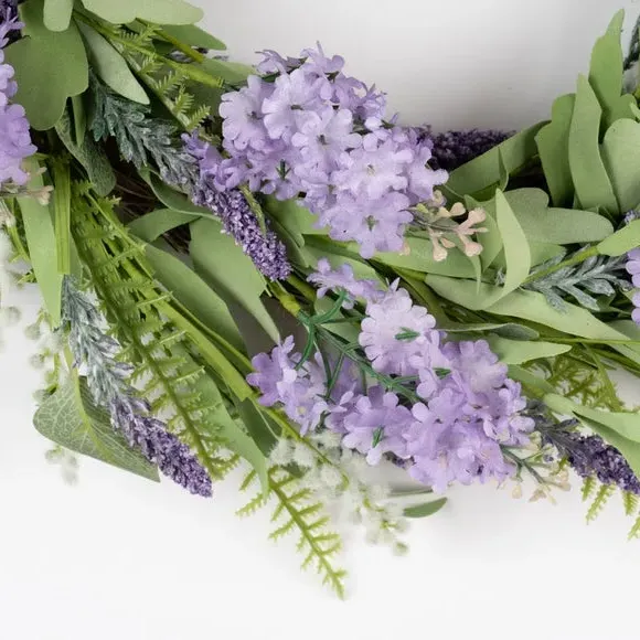 Artificial Wreath with Hyacinth - Purple, Mixed alternate view