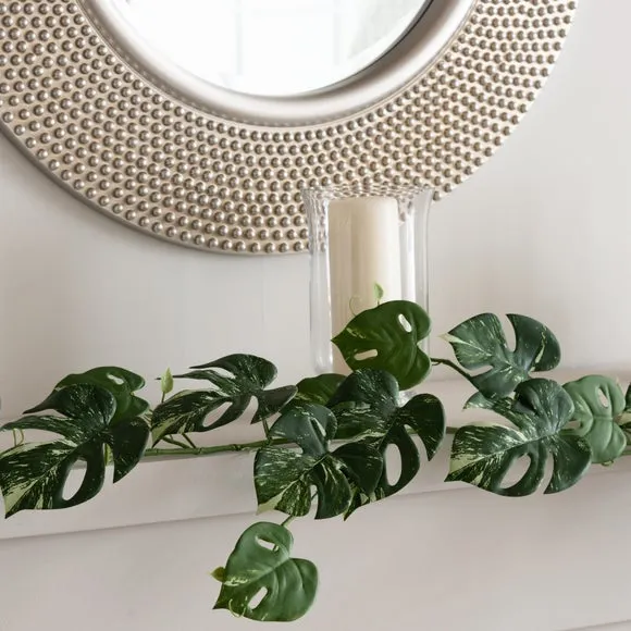 Artificial Monstera Garland - Green, Faux Foliage alternate view