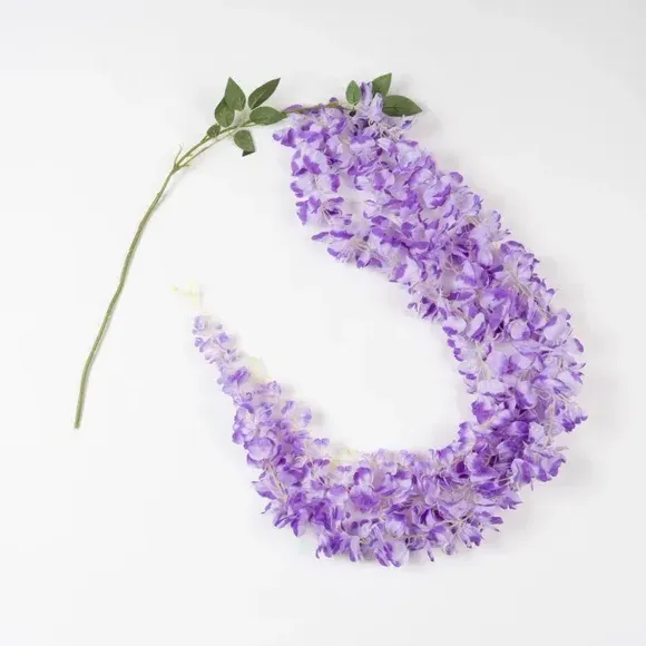Artificial Wisteria Drop Garland - Purple by Dunelm, image 3