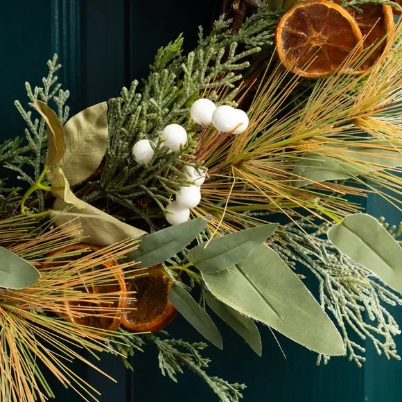 Artificial Wreath with Orange Slices - Green alternate view