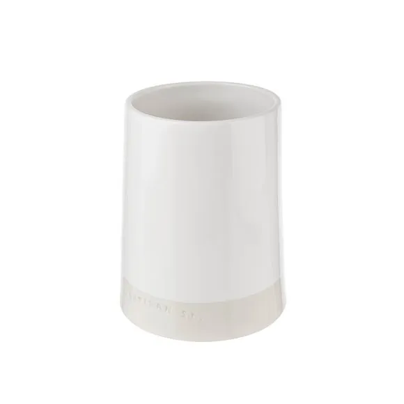 Utensil Jar with Two-Tone Finish - White, Stoneware alternate view