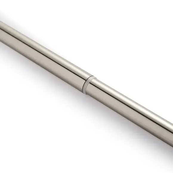 Ashton Double Layer Extendable Curtain Pole - Satin Steel Silver by Dunelm, image 3