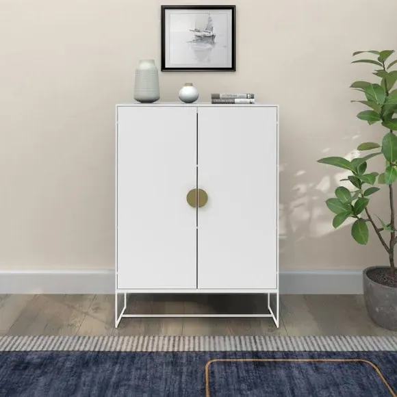 Asia Tall Sideboard - White, High-Gloss product