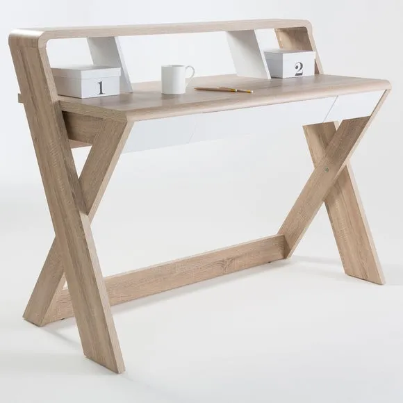 Computer Desk with Drawer - Natural, Oak alternate view