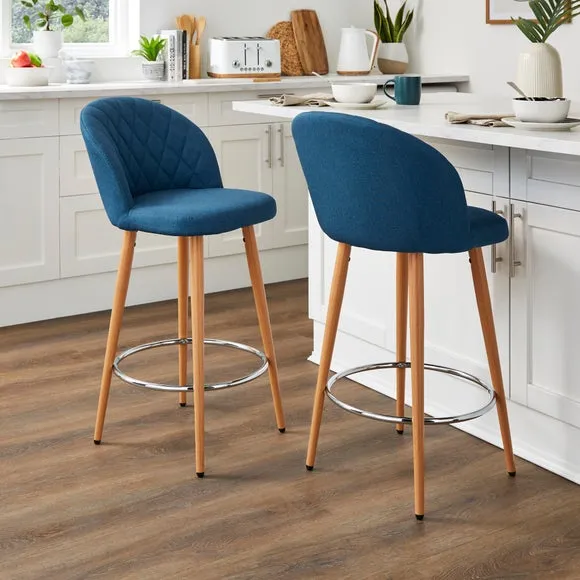 Astrid Counter Height Bar Stool - Teal, Fabric alternate view