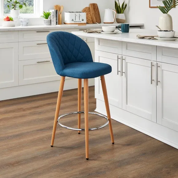 Astrid Counter Height Bar Stool - Teal, Fabric product