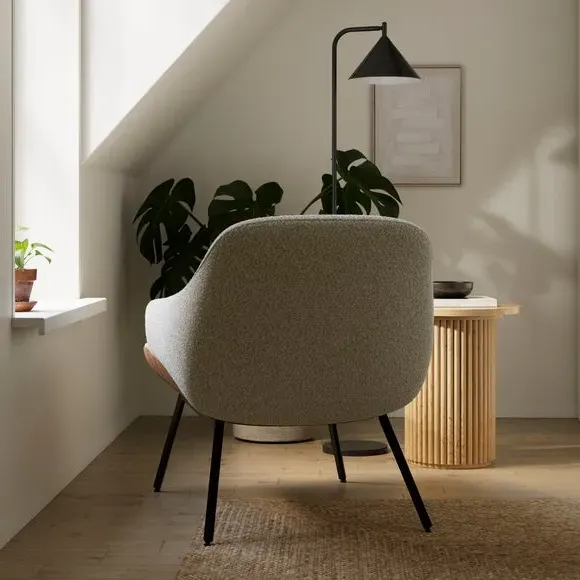 Astrid Bentwood Accent Chair - Natural, Boucle alternate view