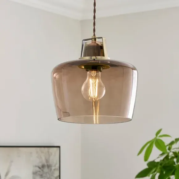 Auburn Easy Fit Pendant Shade - Grey, Glass product
