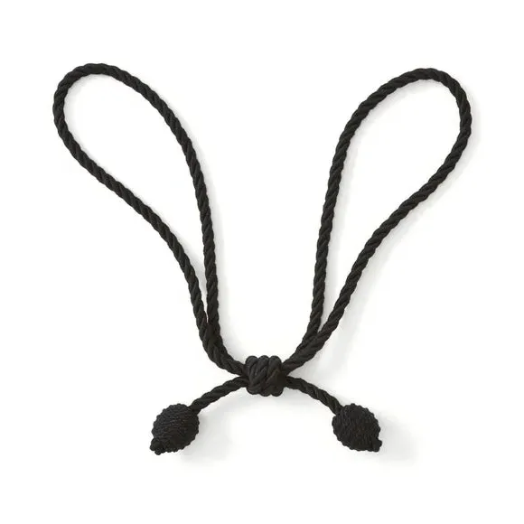 Ball Curtain Tieback - Black, Jute alternate view