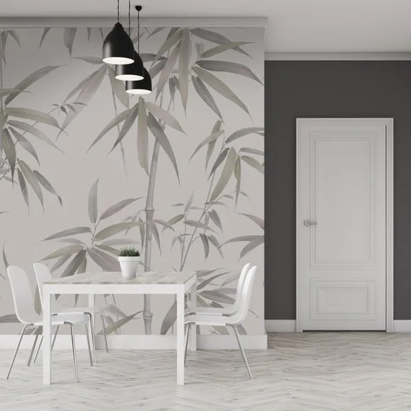 Bamboo Wall Mural - Stone, Non-Woven Paper alternate view