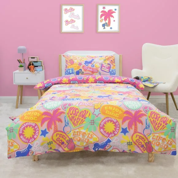 Barbie Duvet Cover and Pillowcase Set - Pink, Polycotton alternate view