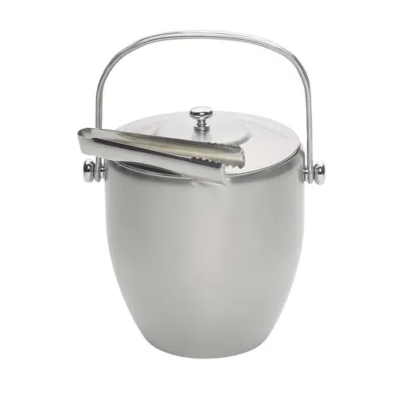 BarCraft Ice Bucket with Lid and Tongs - Silver, Stainless Steel product