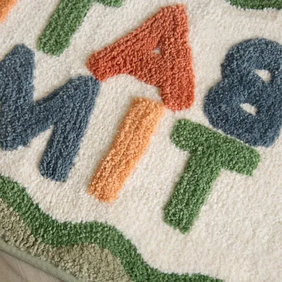 Bath Time Typography Bath Mat - Multicolor, Cotton alternate view