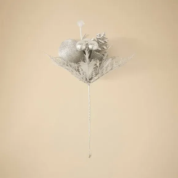 Silver Bauble and Crystal Pick Tree Decoration - Silver alternate view