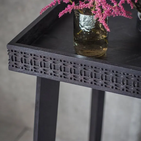 Baytown Boutique Bedside Table - Black, Mango Wood alternate view