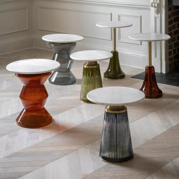 Bayworth Side Table - Orange, Glass & Marble alternate view