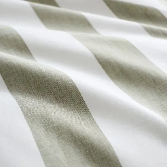 Beatrice Woven Stripe Duvet Cover & Pillowcase Set - Olive Green, Cotton alternate view