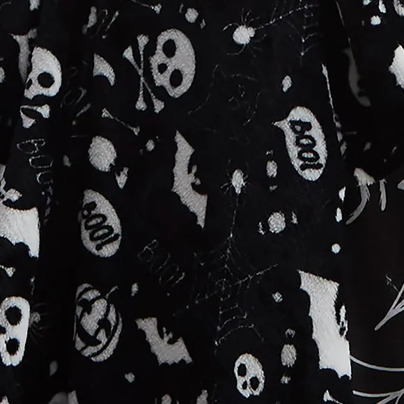 Fleece Throw Blanket Halloween Design - Black alternate view