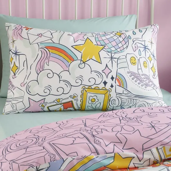 Bedlam Doodle Hobby Duvet Cover & Pillowcase Set - Multicolor, Polycotton alternate view