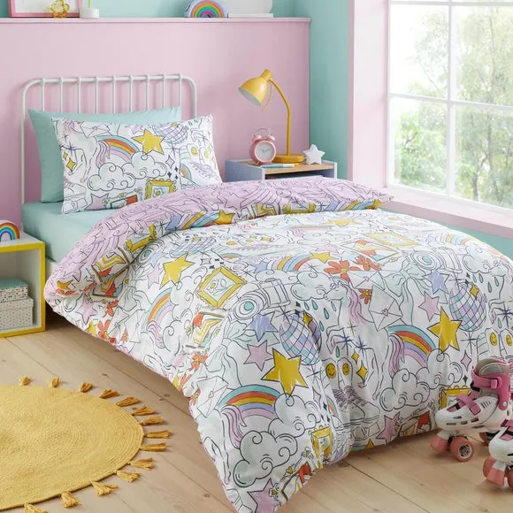 Bedlam Doodle Hobby Duvet Cover & Pillowcase Set - Multicolor, Polycotton product