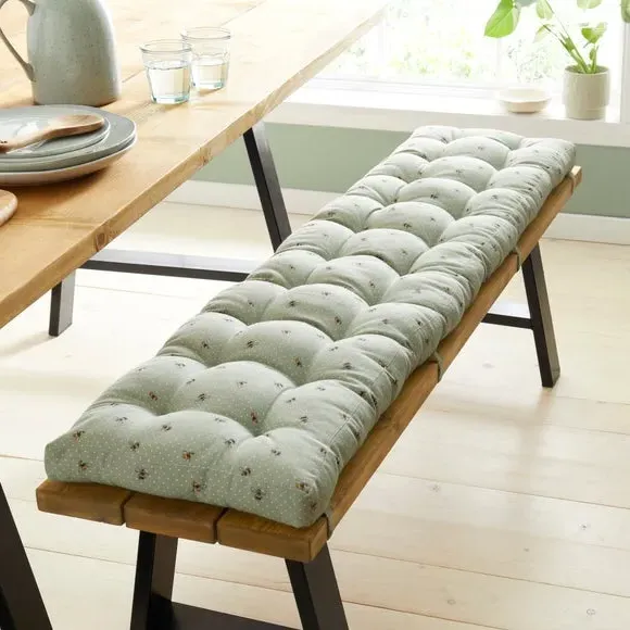 Bee Print Bench Pad - Sage, Cotton product
