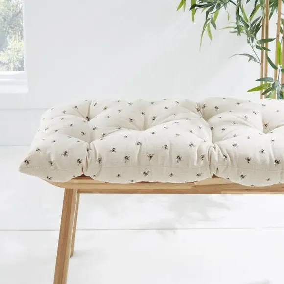 Bees Bench Pad - Natural, Cotton
