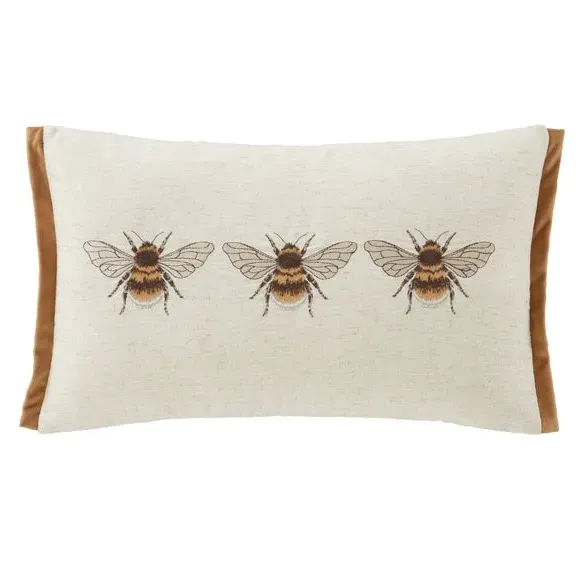 Rectangular Cushion with Embroidery - Natural alternate view