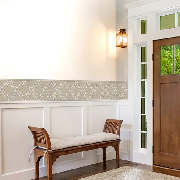 Trellis Wallpaper Border - Beige, Non-Woven alternate view