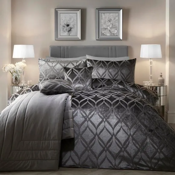 Belfort Duvet Cover and Pillowcase Set - Slate Grey, Polyester product