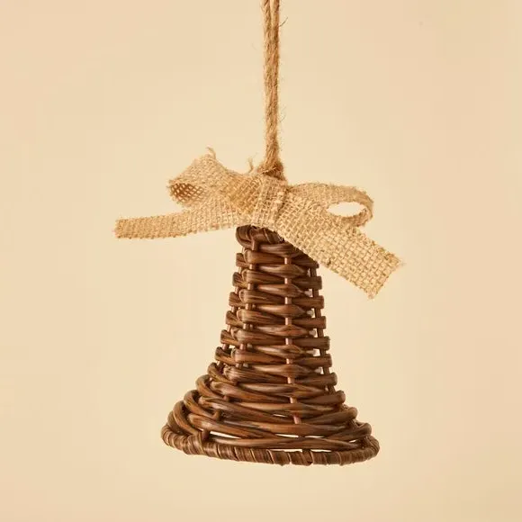 Bell Hanging Decoration - Brown, Rattan alternate view