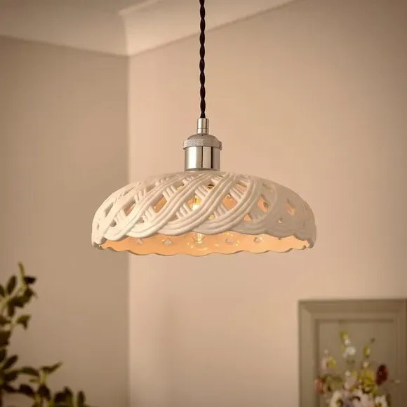 Bella Easy Fit Pendant Shade - White, Ceramic alternate view