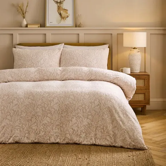 Bellamere Burnout Fleece Duvet Cover and Pillowcase Set - Natural product