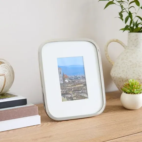 Bellamy Curved Corner Photo Frame - Chrome, Cast Metal product