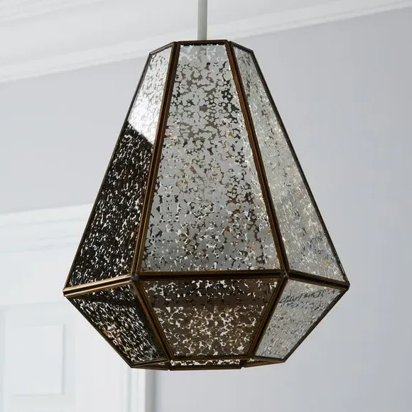 Bemus Diamond Shape Pendant Shade - Gold, Mercury Glass alternate view