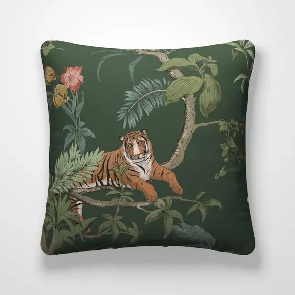 Bengal Cushion Cover - Olive, Velvet alternate view