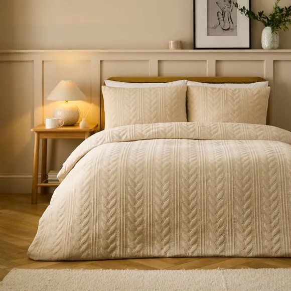 Berkley Cable Duvet Cover and Pillowcase Set - Natural product