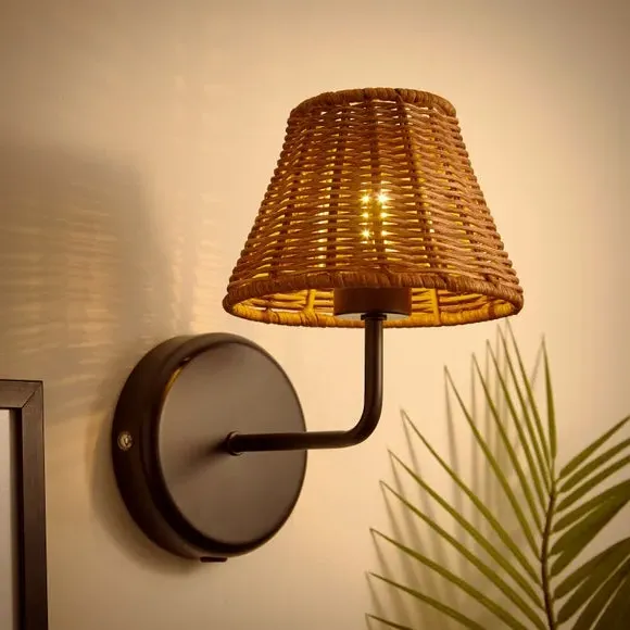 Betsy Rattan Easy Fit Pendant Shade - Walnut alternate view