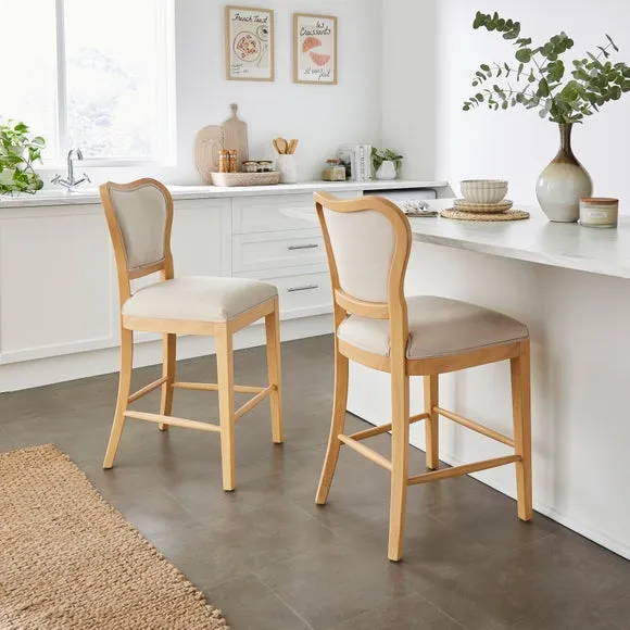 Betty Counter Height Bar Stool - Natural, Fabric alternate view