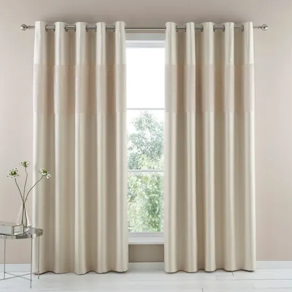 Beverley Luxe Blackout Eyelet Curtains - Champagne alternate view