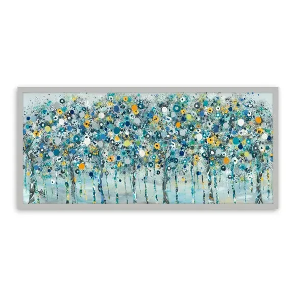 Beyond The Trees by Sara Otter Framed Print - Teal Blue alternate view